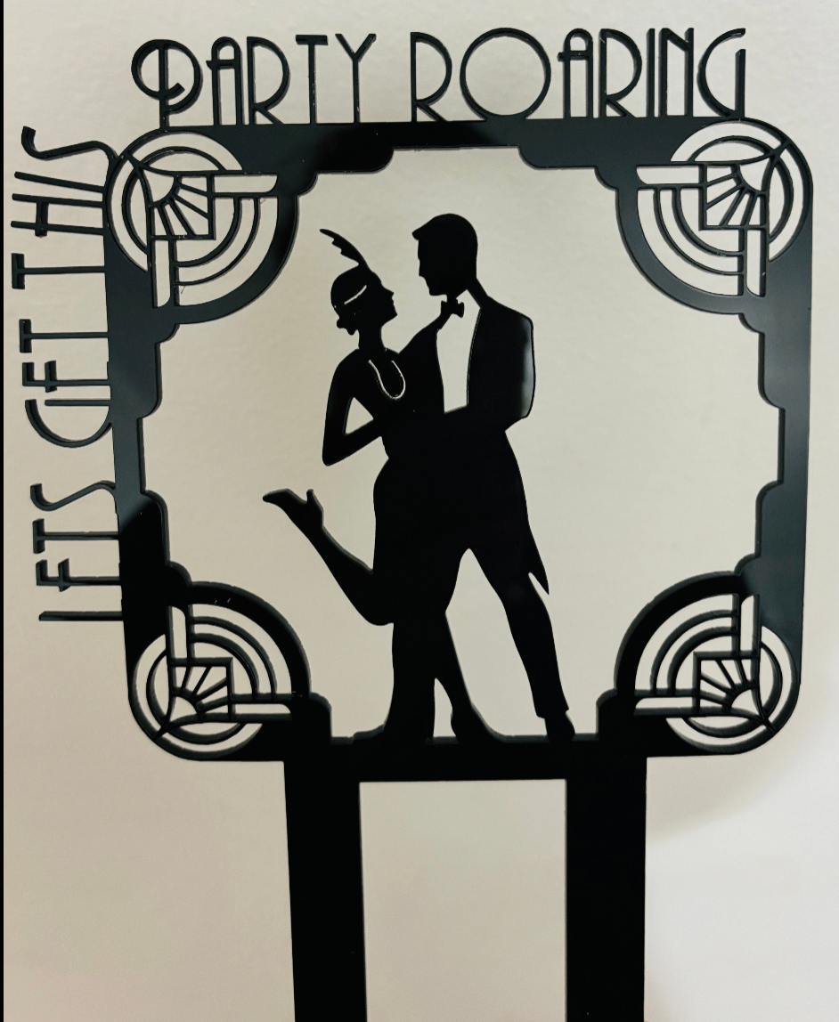 Elegant Gatsby Cake Topper - 1920s Hollywood Theme