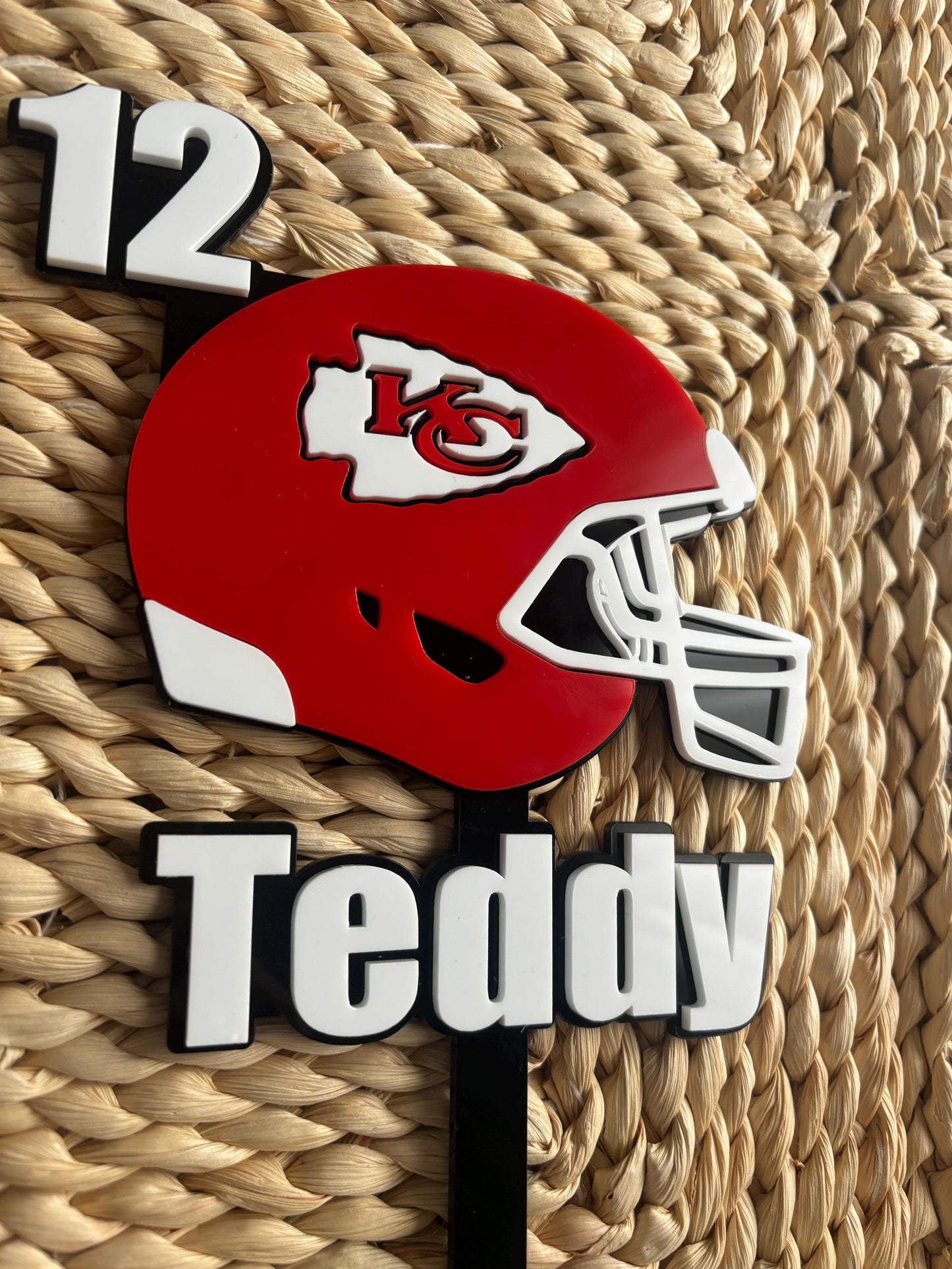 Custom Kansas City Chiefs Cake Topper - Personalised with Name and Age