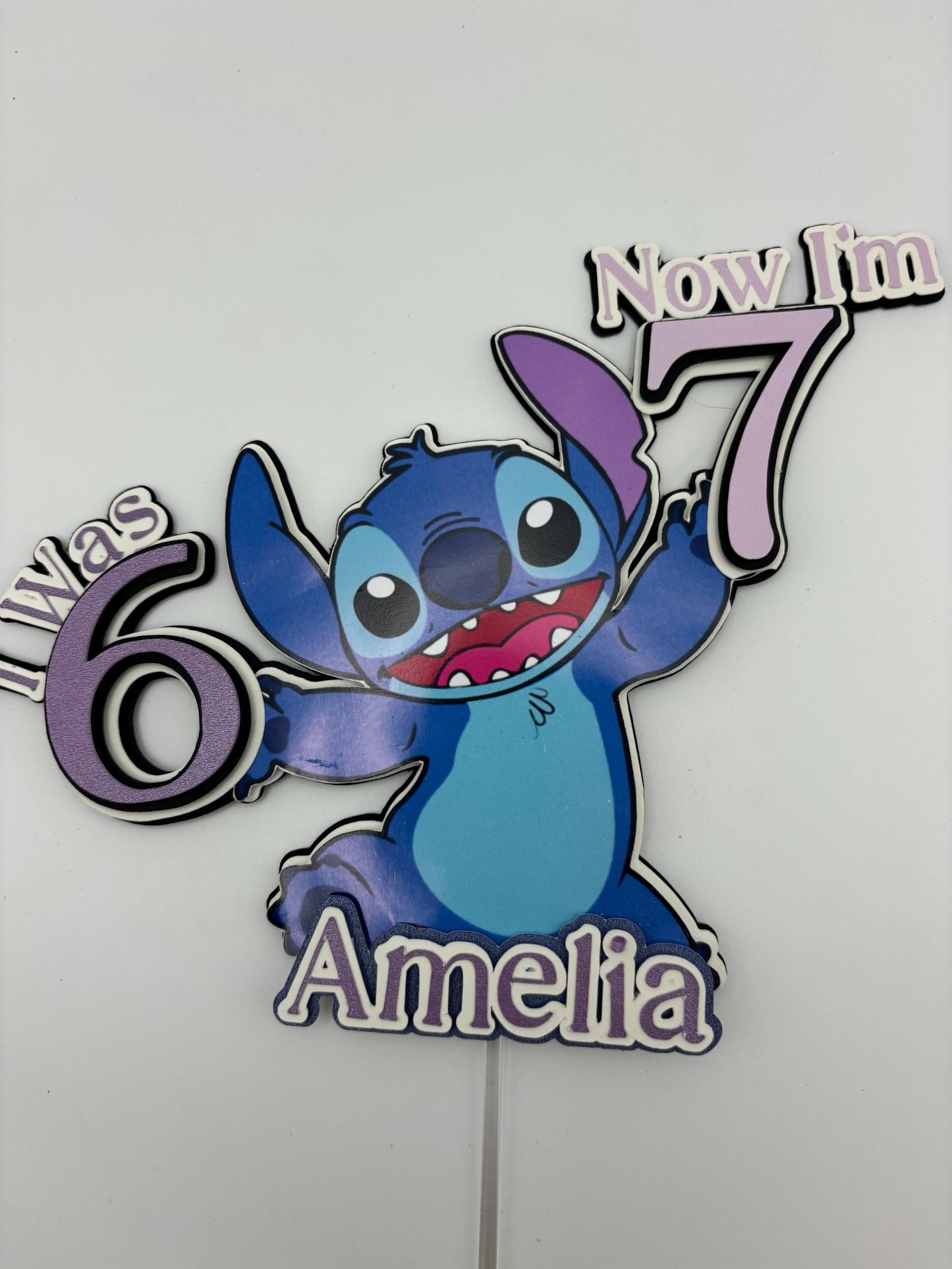 Personalised Stitch Birthday Cake Topper | Viral 6 to 7 Trend