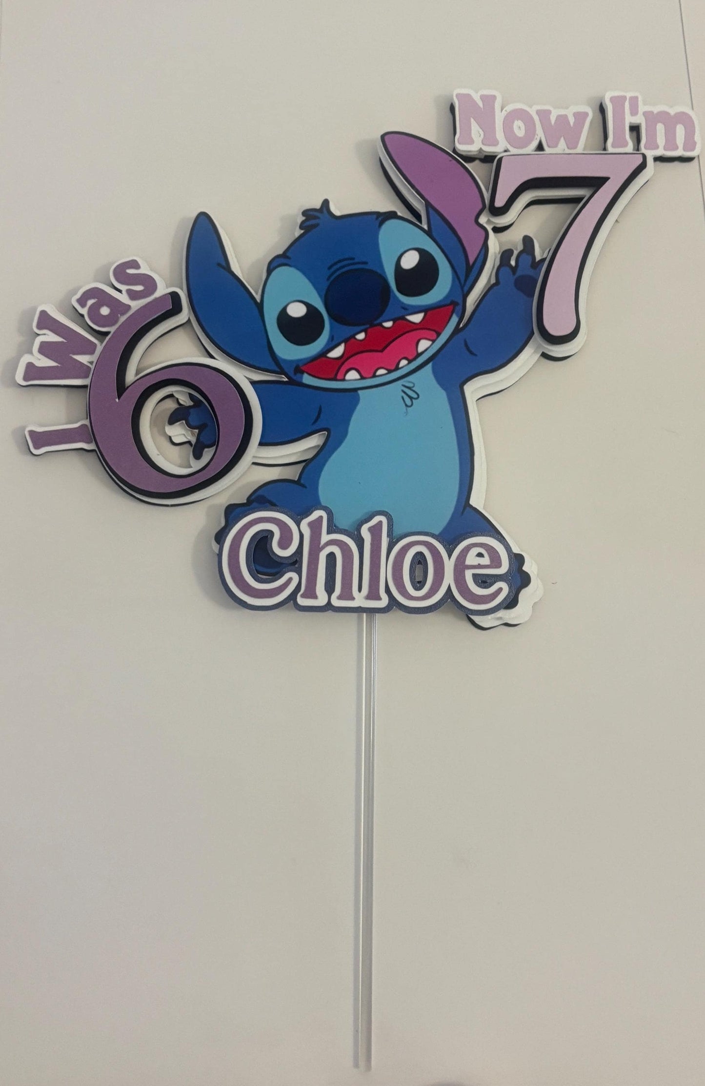 Personalised Stitch Birthday Cake Topper | Viral 6 to 7 Trend