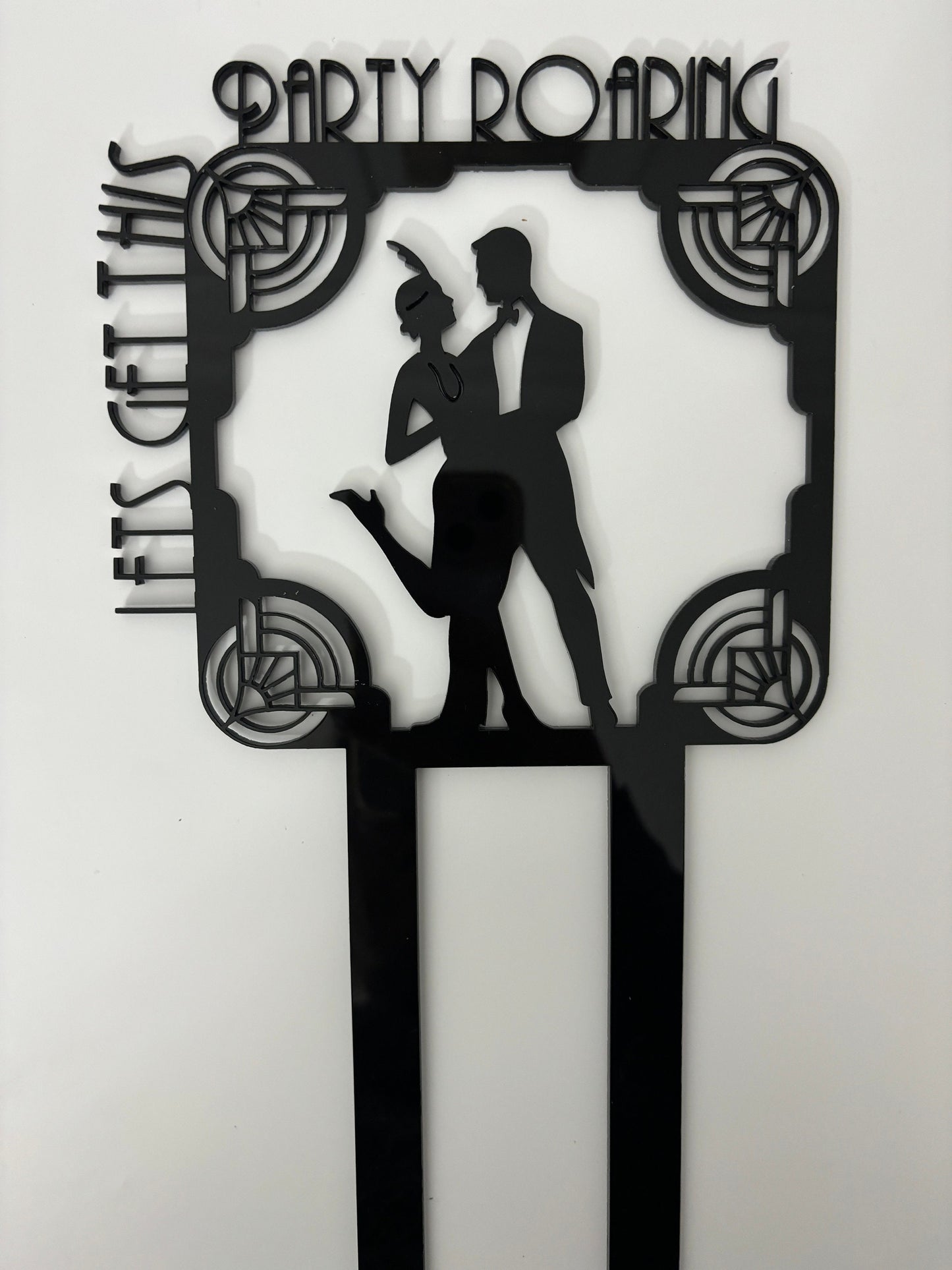Elegant Gatsby Cake Topper - 1920s Hollywood Theme