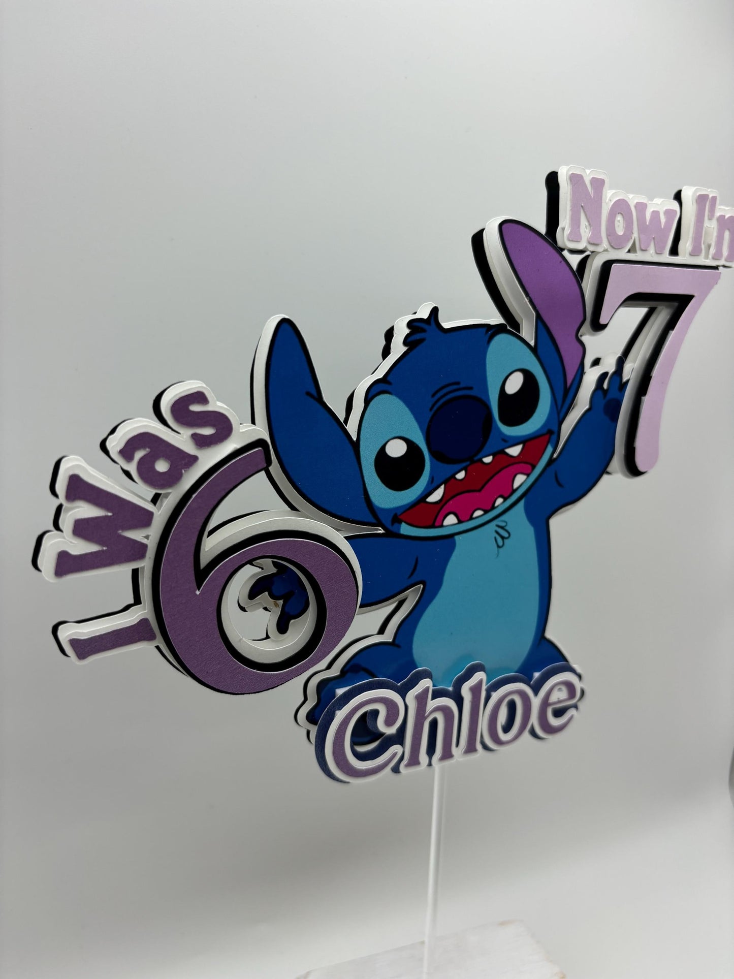 Personalised Stitch Birthday Cake Topper | Viral 6 to 7 Trend