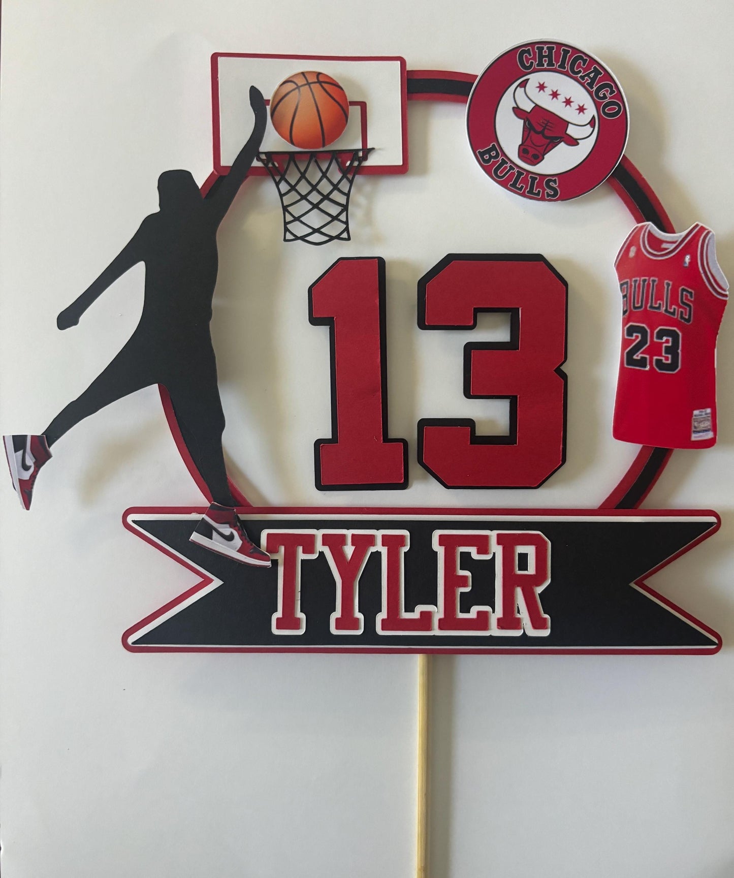 Chicago Bulls 3D  Personalised Cake Topper