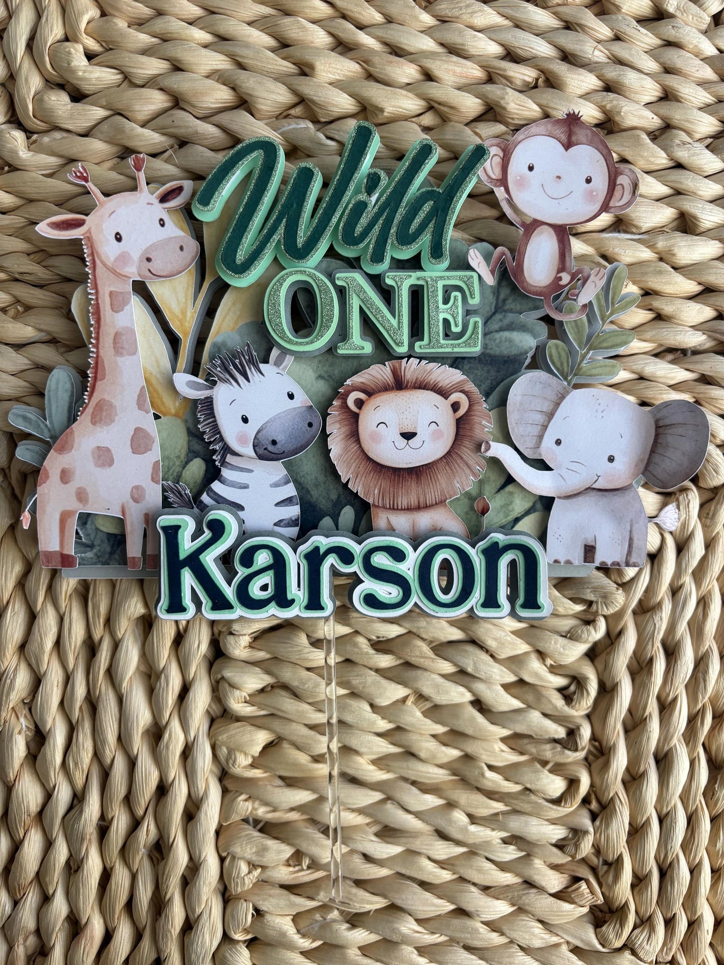 personalised wild one cake topper, first birthday