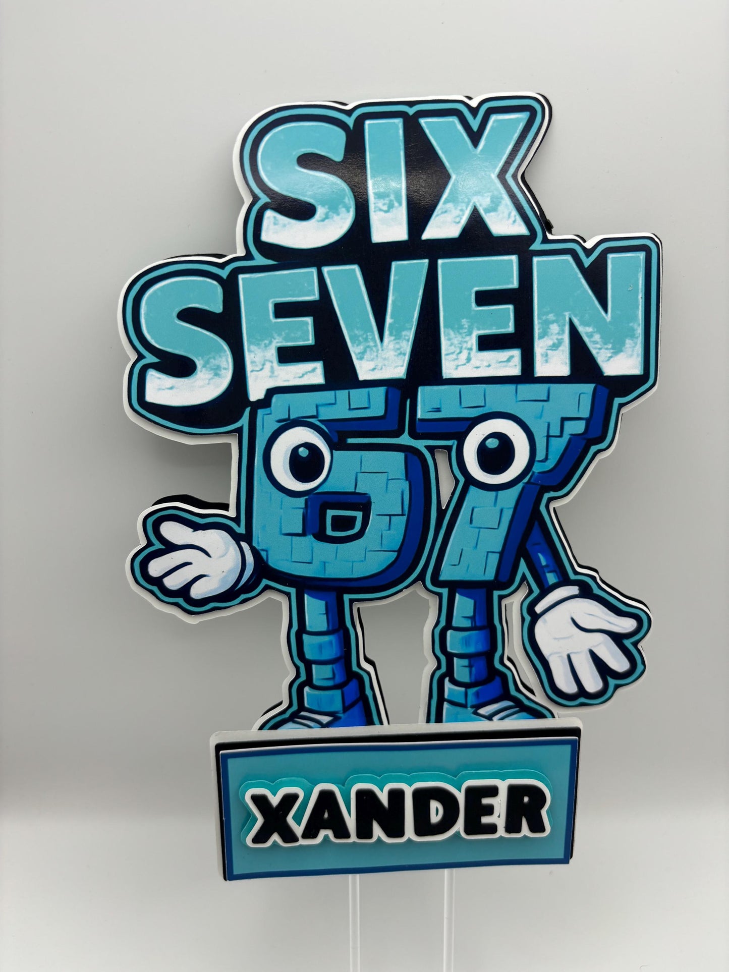 Six Seven 67 Kids Cake Topper | Custom Name Birthday Cake Decoration