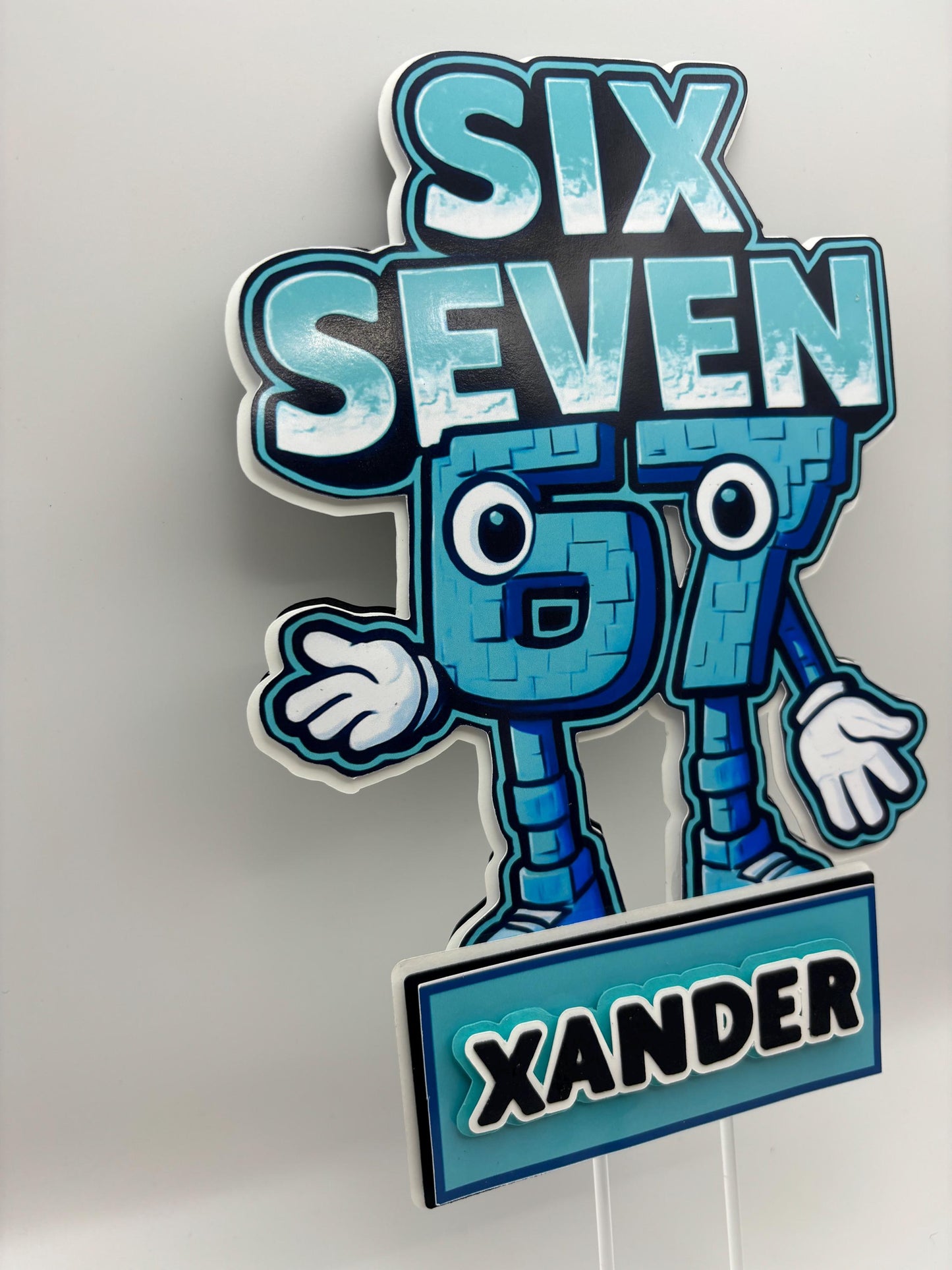Six Seven 67 Kids Cake Topper | Custom Name Birthday Cake Decoration