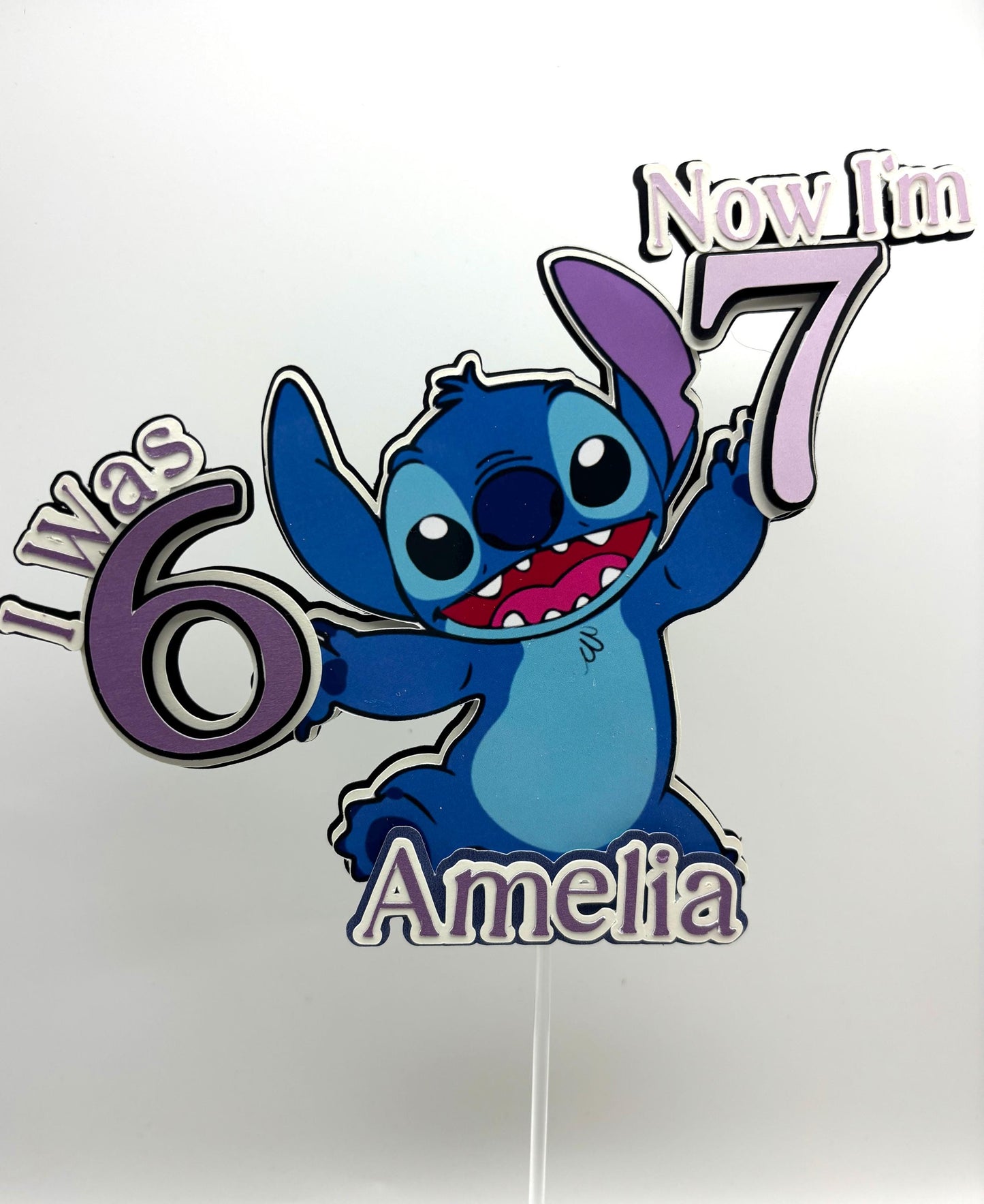 Personalised Stitch Birthday Cake Topper | Viral 6 to 7 Trend