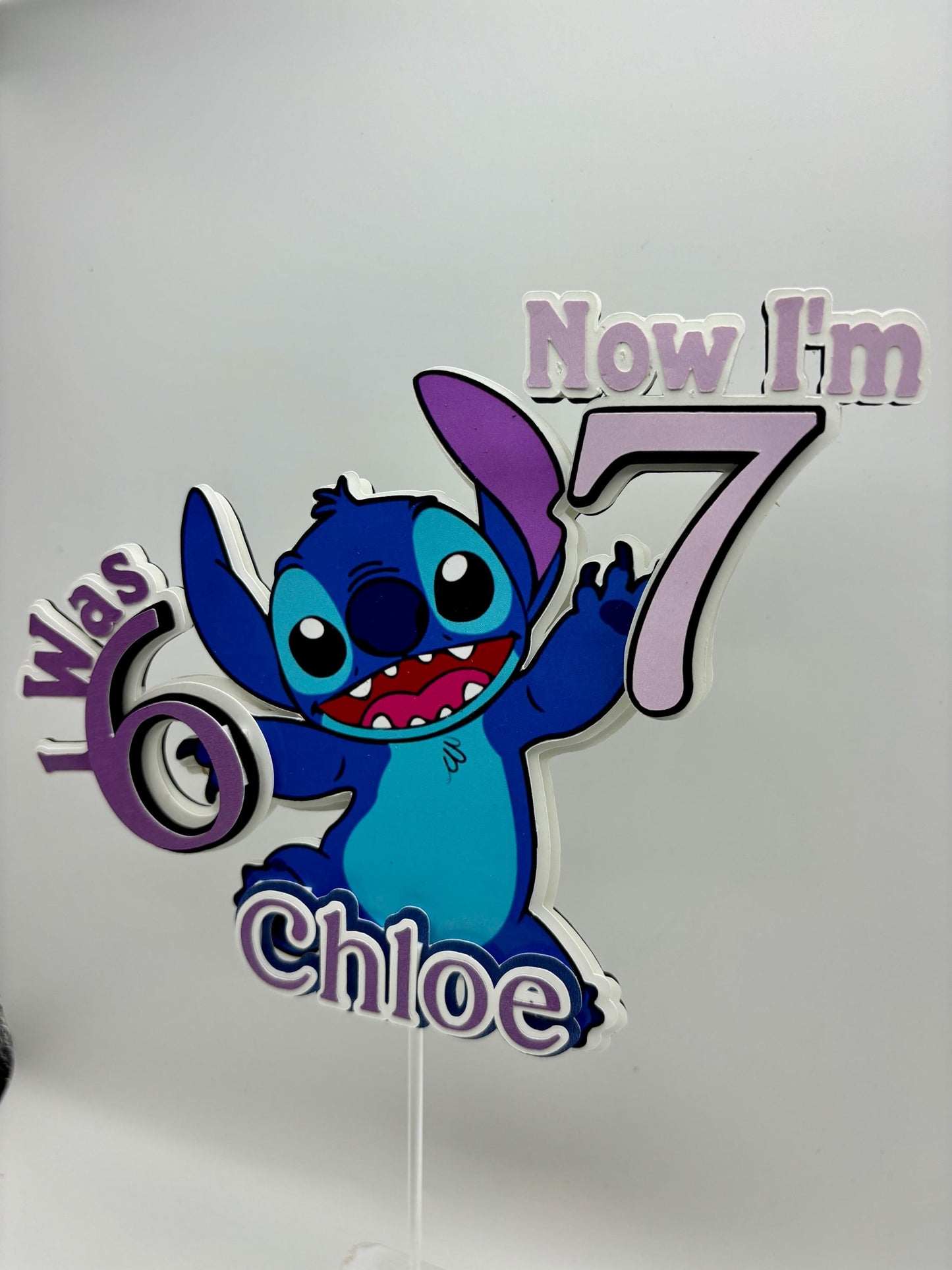 Personalised Stitch Birthday Cake Topper | Viral 6 to 7 Trend