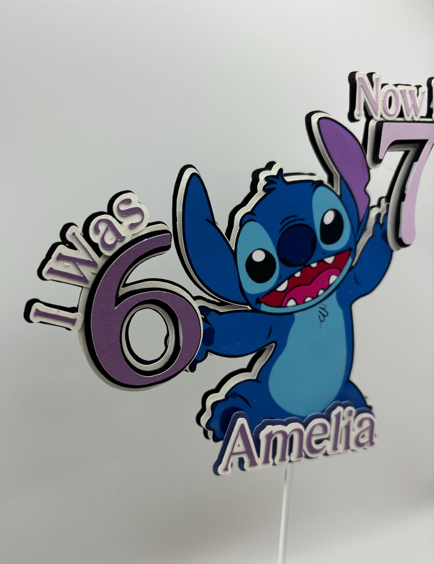 Personalised Stitch Birthday Cake Topper | Viral 6 to 7 Trend