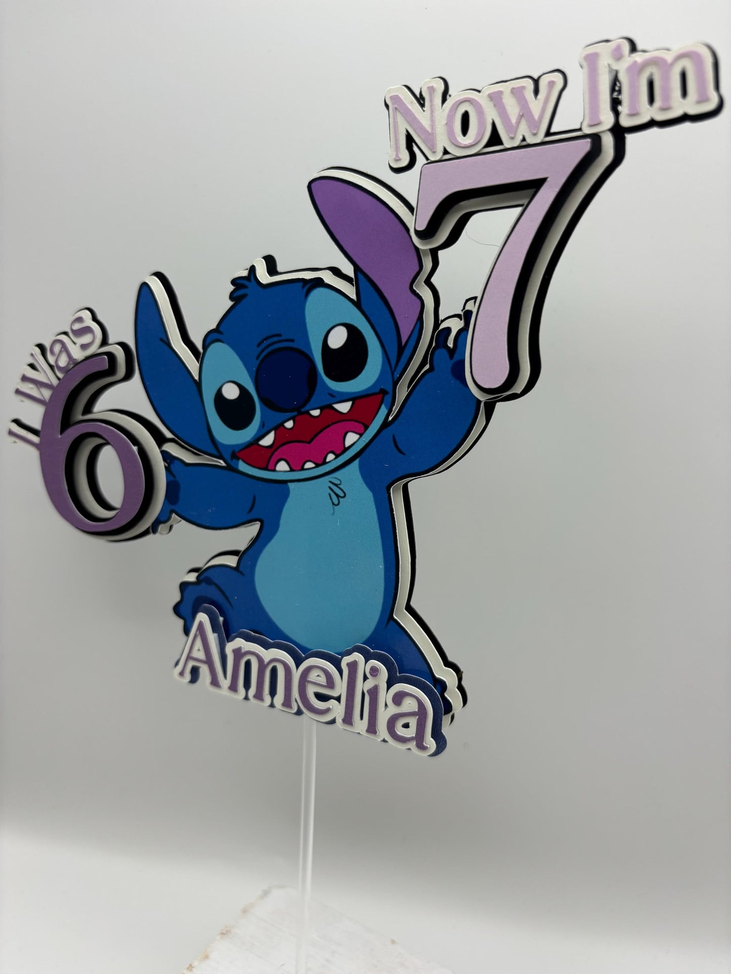 Personalised Stitch Birthday Cake Topper | Viral 6 to 7 Trend