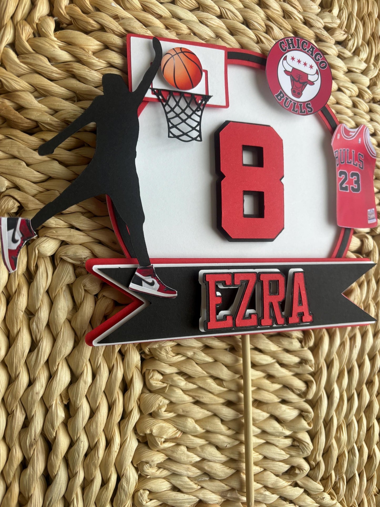 Chicago Bulls 3D  Personalised Cake Topper